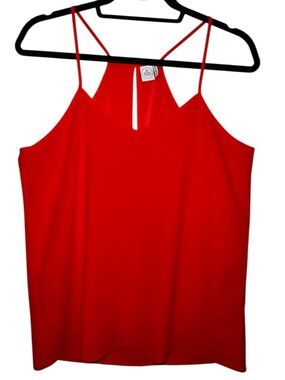 𝐏𝐀𝐏𝐄𝐑 𝐂𝐑𝐀𝐍𝐄 | RED SPAGHETTI STRAP TANK TOP